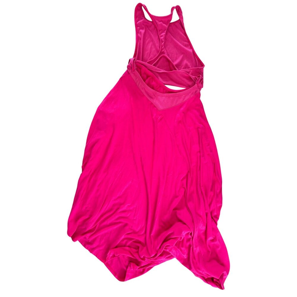 Free People FP Beach Bethany Midi Dress Pink Cutout Racerback Asymmetrical Sz M - Picture 7 of 11
